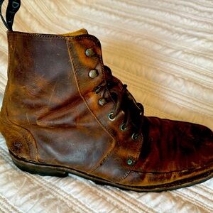 Fluevog 760 Turbos Wilsgaard brown leather boots. Men’s size 12.